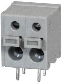 TBL009-500-02GY-2GY, Fixed Terminal Blocks Terminal block, screwless, 5.00, Horizontal, 2, Gray w Gray Button