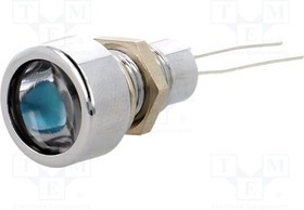 SDML084, Индикат.лампа: LED, плоский, Отв: d8,2мм, IP67, на печатную плату