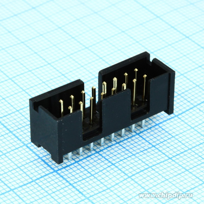 5103308-3, Гнездо, IDC, "папа", PIN: 16, прямой, THT, позолота, 2,54мм, Конф: 2x8