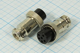 Гнездо микрофонное MIC16\6P\каб\ М16\MC902-6P; №1259 гн мик MIC16\6P\каб\ М16\\MC902-6P