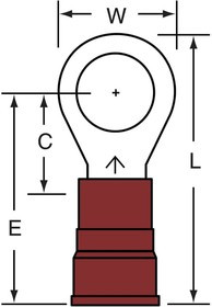 MN8-14R/SX, Terminals NYL RING BTL 14-14S-WN