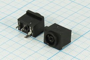 Разъем питания DC розетка, P1.2 D6.5, 4C, на плату, PJ038C