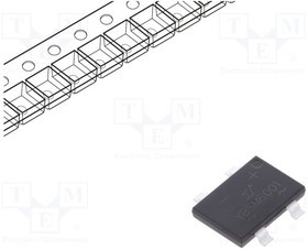 YBSM6001-YAN, Однофазный выпрямительный мост, Urmax 100В, If 6А, Ifsm 150А