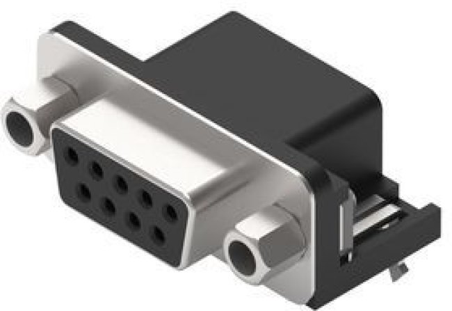 D-Sub connector, 9 pole, standard, angled, solder connection, 618009231321