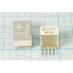 Светодиодный дисплей красный, 7 сегментов, 1 разряд, высота 14,2 мм, 4200 мкд, HDSP-H108;№5507 R СД