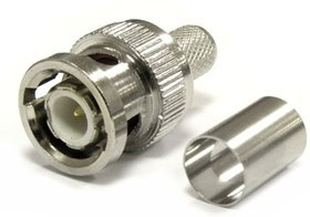 BNC-C6P, Разъём высокочастотный, штекер BNC, обжимной на кабель RG6