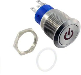 AV1921P312Q04, Pushbutton Switches AV19 DPL 3A POWER LED RED 12V