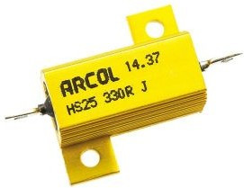 HS25 330R J, 330 25W Wire Wound Chassis Mount Resistor HS25 330R J ±5%