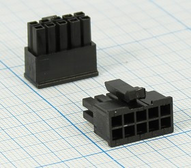 Разъем питания MF3 вилка, контакты 2x 5, шаг P3.0, монтаж на кабель, MF3-2x05F, 10P