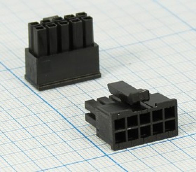 Разъем питания MF3 вилка, контакты 2x 5, шаг P3.0, монтаж на кабель, MF3-2x05F, 10P