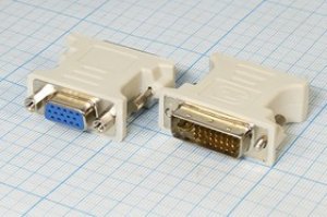 Штекер DVI 29/29P-гнездо DB15F, серый, Ni/пластик; №6794 G штек DVI 29/29P-гн DB15F\\сер\Ni/пл\