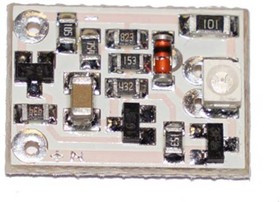 Светодиод мигающий 3,5x 2,8m(18x12), голубой, бесцветный корпус, SMD, на плате