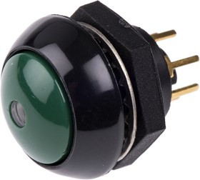 LP9-11231G25, Illuminated Push Button Switch, Momentary, Panel Mount, SPDT, Green LED, 28V dc, IP68S