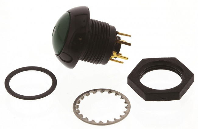 LP9-11231G25, Illuminated Push Button Switch, Momentary, Panel Mount, SPDT, Green LED, 28V dc, IP68S LP9-11231G25, Illuminated Push Button Switch, Momentary, Panel Mount, SPDT, Green LED, 28V dc, IP68S