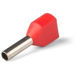 НШВИ(2) 1.0-8, Наконечник штыревой втулочный изолированный красный 2х1.0мм²