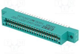 345-044-520-202, Краевой, PIN: 44, под пайку, на PCB, позолота, 2,54мм, Серия: 345