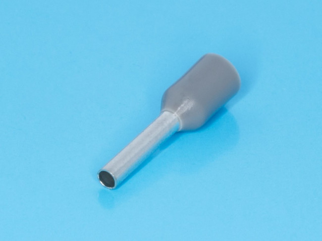 LT10008 (TIC-1.0-8) серый, Наконечник 8мм для обжима многожильн. кабеля 1,0мм² изолированный