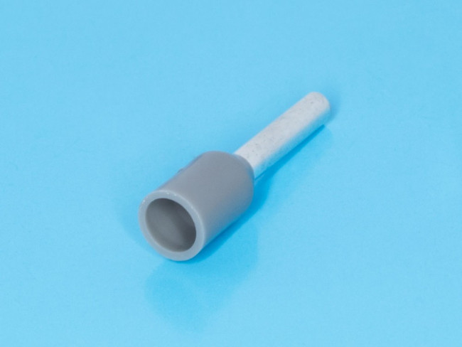 LT10008 (TIC-1.0-8) серый, Наконечник 8мм для обжима многожильн. кабеля 1,0мм² изолированный