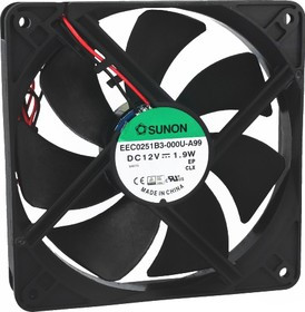 EEC0251B3-A99, Вентилятор осевой, 12В DC, 120x120x25мм, подшипник качения, 127,42куб.м/ч, 34дБА