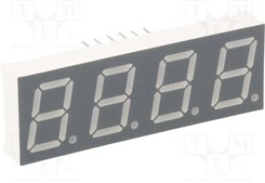 KW4-521CGA, Дисплей: LED, 7-сегментный, 13,2мм, 0,52", II.зн: 4, желто-зеленый
