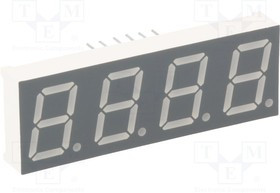KW4-521CGA, Дисплей: LED, 7-сегментный, 13,2мм, 0,52", II.зн: 4, желто-зеленый
