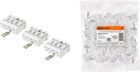 Клемма пружинная соединительная КСПнз4-2L+N+PE, 16 A, с монтажной ножкой и заземлением под винт TDM