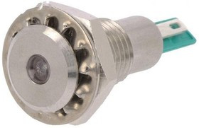 DX0505/GN/24, Индикат.лампа LED, плоский, 24ВDC, Отв 12,1мм, IP67