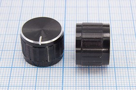 Декоративная ручка для переменных резисторов; Q-10000 ручка d6,0z 9\17x13,5\пл\чер\\KNRB001