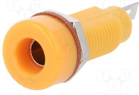 R1-22-O, Гнездо, "банан" 4мм, 10А, 60ВDC, оранжевый, никелированные