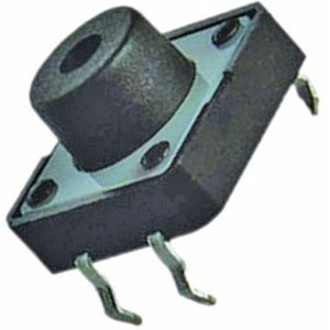 KAN1211-0751B с/отв 12x12x7 mm, Тактовая кнопка KAN1211-0751B, 12x12x7 мм, , OFF-(ON), 50 мА, 12 В, 100 мОм, толкатель с отверстием