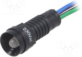 LRGB-D5-230ACWK, Индикат.лампа: LED, вогнутый, 230ВAC, Отв: d11мм, IP40, пластик