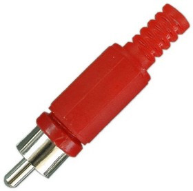 PL2149, Разъем RCA штекер пластик на кабель, красный, Pro Legend