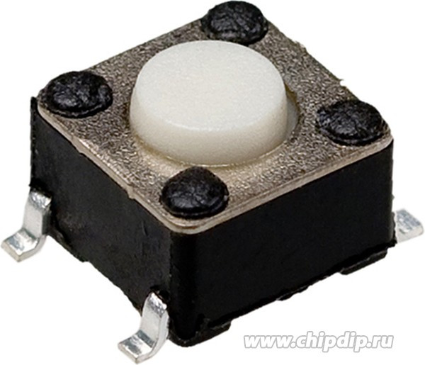 IT-1102W8-160G-G, Кнопка тактильная 6х6х4.3мм 4 pin smd