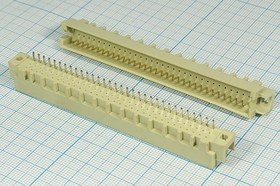 Разъем (прямоугольный соединитель) DIN41612 вилка, шаг P2.54, контакты 96P[A], на плату