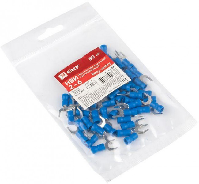 Наконечник вилочный изол. НВИ 2.5-6 (уп.50шт) EKF nvi-2-6n