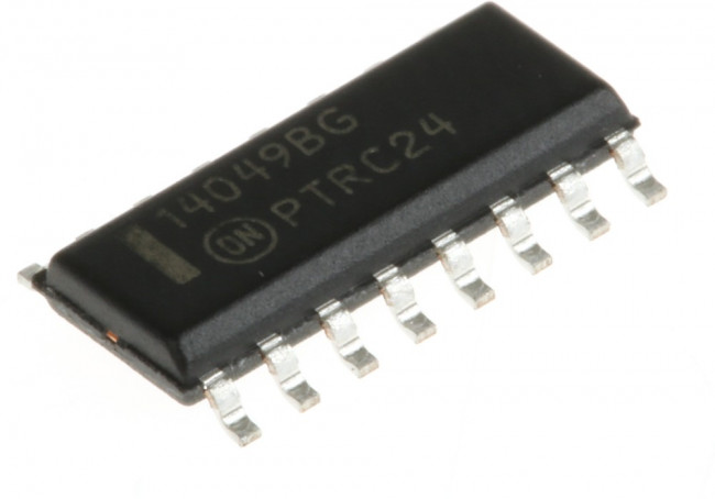 MC14049BDG, IC: digital; buffer,inverting; Ch: 6; SMD; SO16; 3?18VDC; -55?125°C