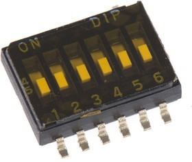 DHA-04T-Q, Apem 4 Way Surface Mount DIP Switch SPST, Flush Slide Actuator