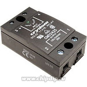 CWD2425, Твердотельное реле, SPST-NO, 25 А, 280 В СКЗ, Панель, Винт, Переход Через Нуль CWD2425, Твердотельное реле, SPST-NO, 25 А, 280 В СКЗ, Панель, Винт, Переход Через Нуль