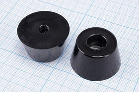 RL-SR-32x24x18, Ножка приборная коническая, армированная шайбой, ø32мм, высота 18мм; №15733 ножка прибор 32x18\h- 7,0/отв 6,0\резин\конус\