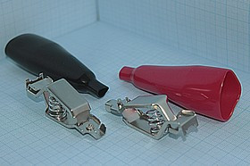 Зажим L 70мм, 25А, кабель, изолированный черный, винт