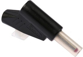 R 941 460 600, Black Male Banana Plug, 4 mm Connector, 30A, 750V ac, Nickel, Tin Plating