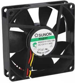 ME80201V1-G99, Вентилятор осевой, 12ВDC, 80x80x20мм, 61,16куб.м/ч, 38дБА, Vapo