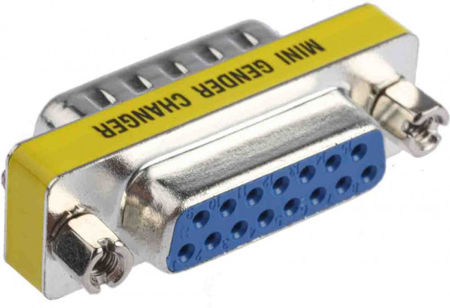 D Sub Adapter Male 15 Way D-Sub to Female 15 Way D-Sub