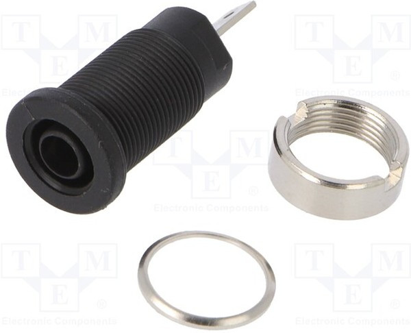 FCR73575B, Panel Mount Socket, Black, Nickel-Plated, 1kV, 24A