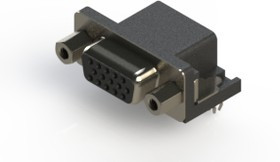 634-015-663-043, HD D SUB CONN, R/A RCPT, 15POS, DA, SLDR