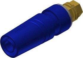 972357702, Blue Female Banana Socket, 4 mm Connector, M4 Thread Termination, 32A, 1000V ac/dc, Gold