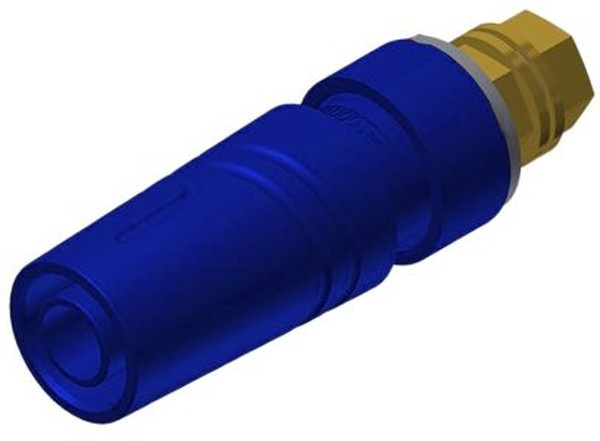 972357702, Blue Female Banana Socket, 4 mm Connector, M4 Thread Termination, 32A, 1000V ac/dc, Gold