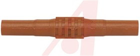 BU-32601-2, Red, Female Banana Coupler With Brass contacts and Nickel Plated