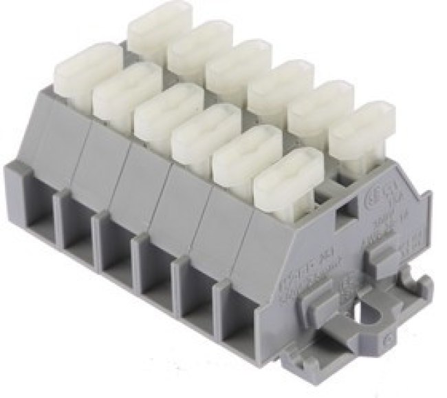 261-106/341-000, 261 Series Grey Terminal Strip, 2.5mm², Single-Level, Cage Clamp Termination