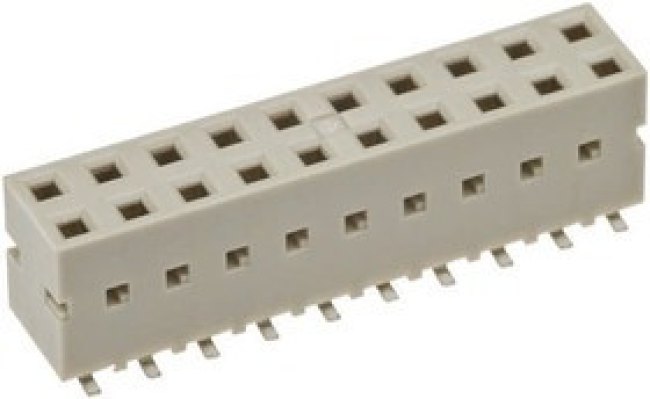 89898-308LF, Straight Surface Mount PCB Socket, 16-Contact, 2-Row, 2.54mm Pitch, Solder Termination